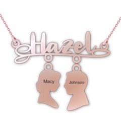 Personalized Double Name - 925 Sterling Silver Pendant Necklace