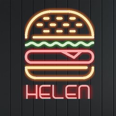 Personalized Burger Name - Neon Signs and Lights