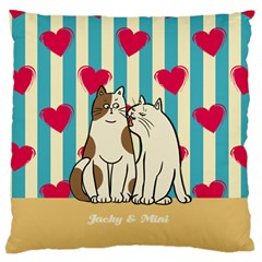Couple Cat - Large Cushion Case (Two Sides)