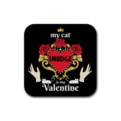 Personalized Cat Valentines - Rubber Coaster (Square)