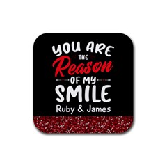 Personalized Digital Printed Red Sequins - Rubber Coaster (Square)