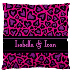 Personalized Pink Leopard Skin Pattern - Large Cushion Case (One Side)