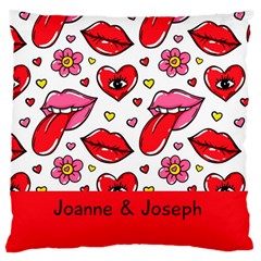Personlized Hearts Pattern - Large Cushion Case (One Side)