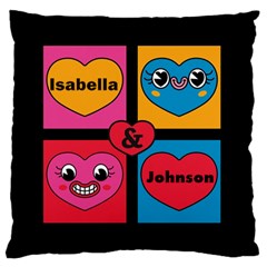 Personlized Smiling Heart Face - Large Cushion Case (One Side)