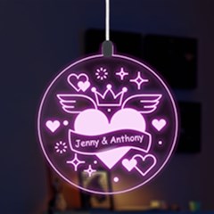 Valentines fly heart with wings - LED Acrylic Ornament