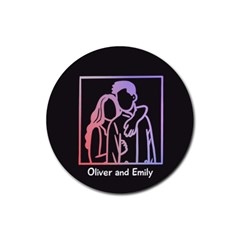 Gradient Couple - Rubber Coaster (Round)