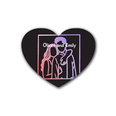Gradient Couple - Rubber Coaster (Heart)