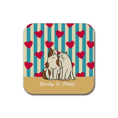 Couple Cat - Rubber Coaster (Square)