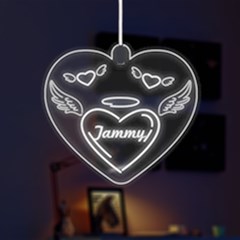 Heart With Wings - LED Acrylic Ornament