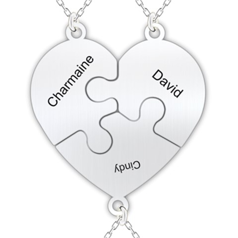 Personalized 3names Puzzle Heart By Oneson Front