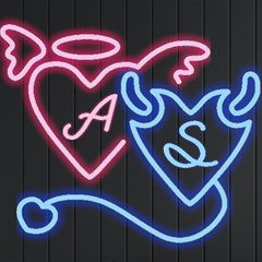 Personalized Heart Devil Angel Initial - Neon Signs and Lights
