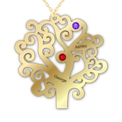 Personalized Couple Love Tree Name - 925 Sterling Silver Pendant Necklace