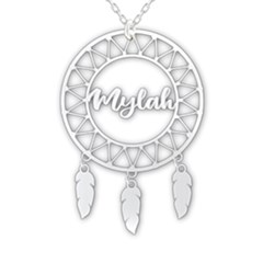 Personalized Name Dream Catcher Boho - 925 Sterling Silver Pendant Necklace