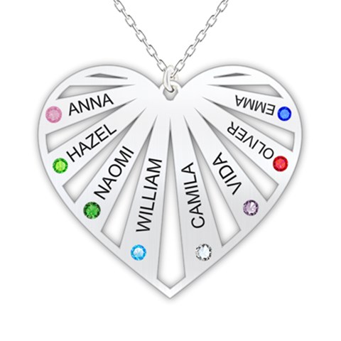 Personalized Name 8 Members Family Tree Heart Love By Wanni Front