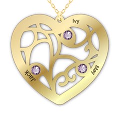 Personalized 3Heart - 925 Sterling Silver Pendant Necklace