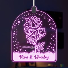 Personalized Name Love Star Night Rose - LED Acrylic Ornament
