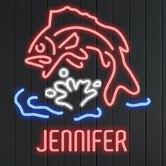 Personalized Fish Jump Name - Neon Signs and Lights