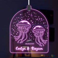 Personalized Name Love Jellyfish - LED Acrylic Ornament