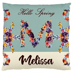 Personalized Spring Easter Floral Initial Name - Large Cushion Case (One Side)
