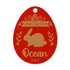Personalized Name Egg Hunt Easter Bunny - Wood Ornament