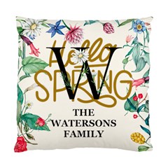 Personalized Spring Floral Initial Family Name - Standard Cushion Case (One Side)