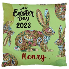 Personalized Happy Easter Day Bunny Rabbit Name - Large Cushion Case (One Side)