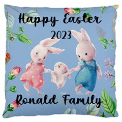 Personalized Easter Rabbit Bunny Family Name - Large Cushion Case (One Side)