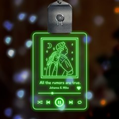Personalized Name Music Player - Multicolor LED Acrylic Ornament