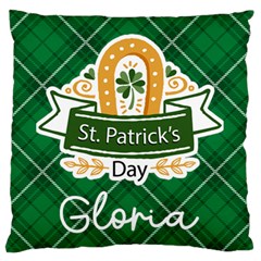 Personalized St Patricks Day Pattern Name - Large Cushion Case (One Side)