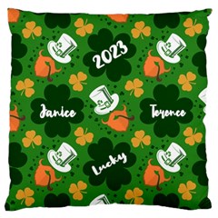 Personalized St Patricks Day Couple Name - Large Cushion Case (One Side)