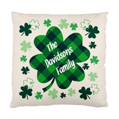 Personalized St Patricks Day Clover Family Name - Standard Cushion Case (One Side)