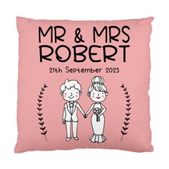 Personalized Wedding Illustration Family Name - Standard Cushion Case (One Side)