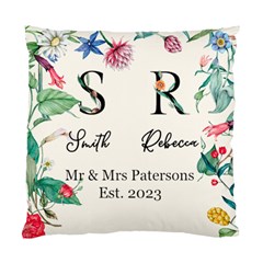 Personalized Wedding Floral Initial Family Name - Standard Cushion Case (One Side)