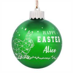 Personalized Name Easter Bunny Rabbit-01 - LED Glass Sphere Ornament