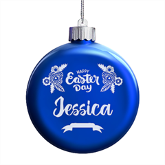 Personalized Easter Name - LED Glass Round Ornament