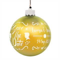 Personalized Save the Date Wedding Name - LED Glass Sphere Ornament