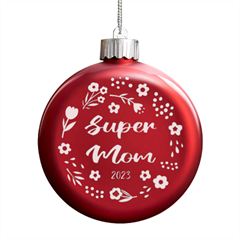 Personalized Mothers Day Name - LED Glass Round Ornament