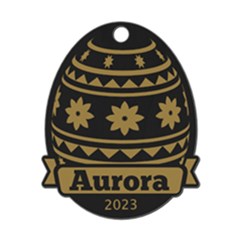 Personalized Name Easter Egg Pattern 3 - Wood Ornament