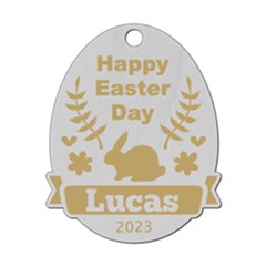 Personalized Name Easter Egg Bunny - Wood Ornament