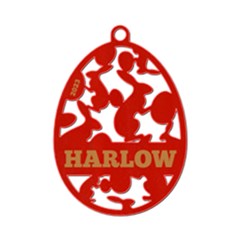 Personalized Name Easter Egg Bunny Pattern - Wood Ornament