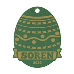 Personalized Name Easter Egg Pattern 17 - Wood Ornament