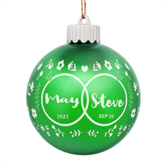 Personalized Wedding Couple Date Name - LED Glass Sphere Ornament