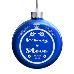 Personalized Wedding Couple Date Name - LED Glass Round Ornament