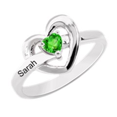 Classic 1 Name Heart Ring - 925 Sterling Silver Ring