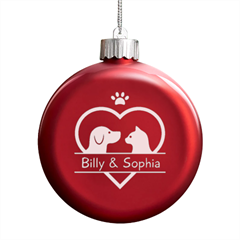Personalized Name Pet - LED Glass Round Ornament