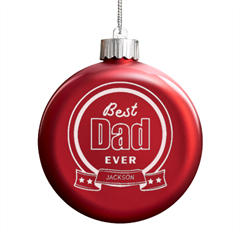 Hand Drawn text Family - LED Glass Round Ornament