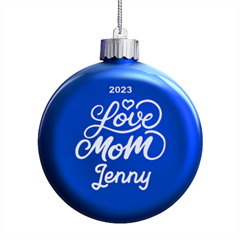 Personalized Mothers Day Name - LED Glass Round Ornament