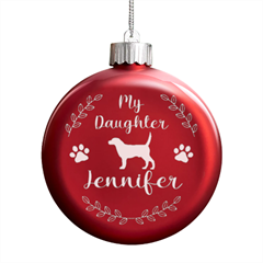 Personalized Pet Cat Dog Name - LED Glass Round Ornament