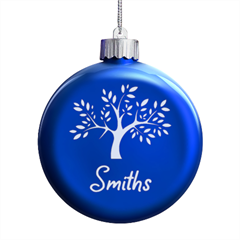 Personalized Family Tree Name - LED Glass Round Ornament
