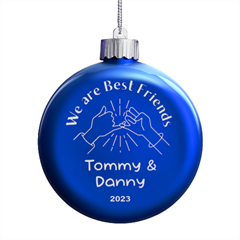 Personalized We are Best Friends Name - LED Glass Round Ornament